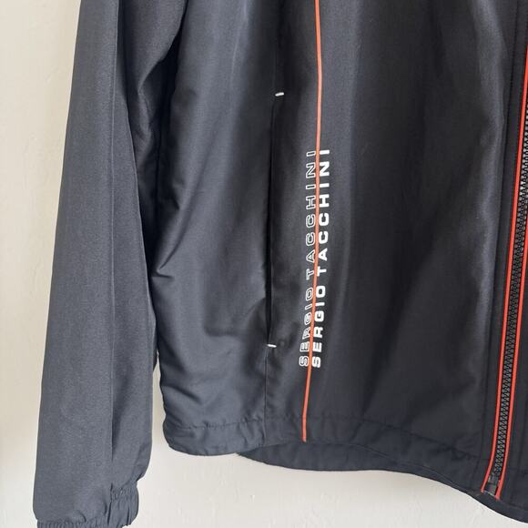 Sergio Tacchini Men’s Full Zip Jacket Sz L Black Orange Track Suit Wind Breaker - Picture 7 of 8